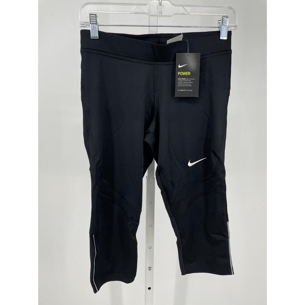 Nike Womens Power Race Day DriFit Capri Pant S Black Workout Training 835965-010